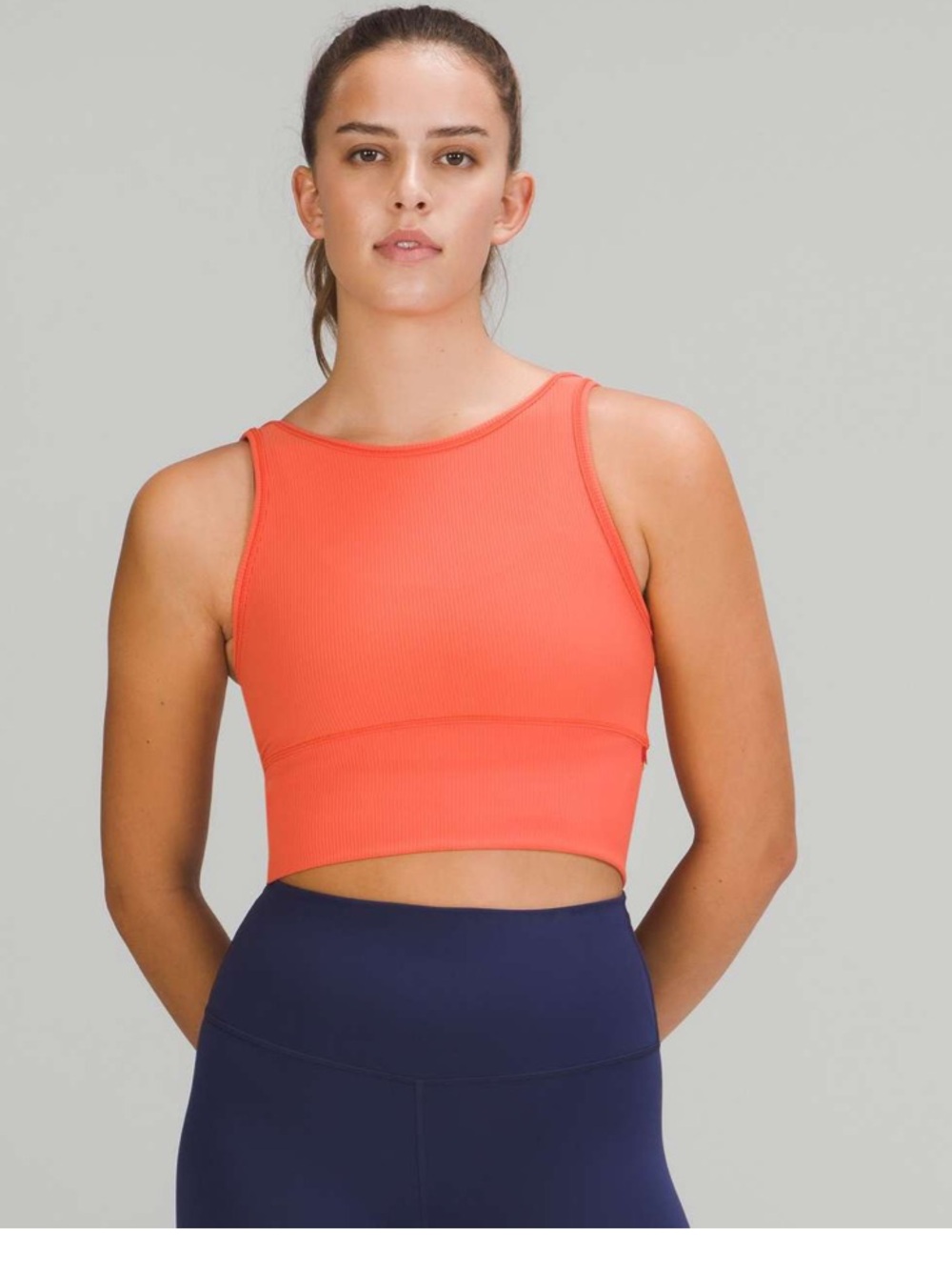 Lululemon Power Pivot Ribbed Tank Top Warm Coral 2